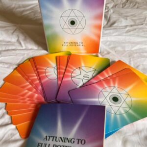 Attuning to Full Potential meditation cards, including P&P